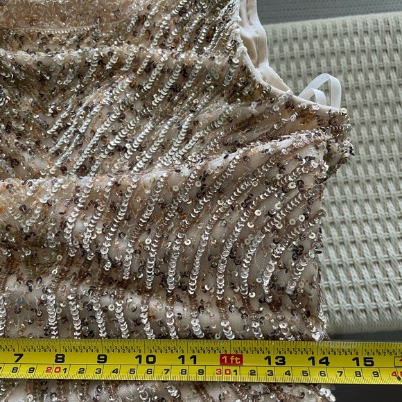 Aidan Mattox formal long gold beaded dress evening gown - Picture 14 of 14